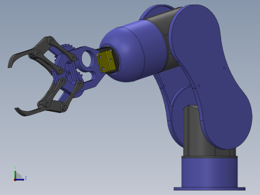 obot arm二爪夹持机械臂简易演示结构3D图纸 Solidworks设计左视缩略图