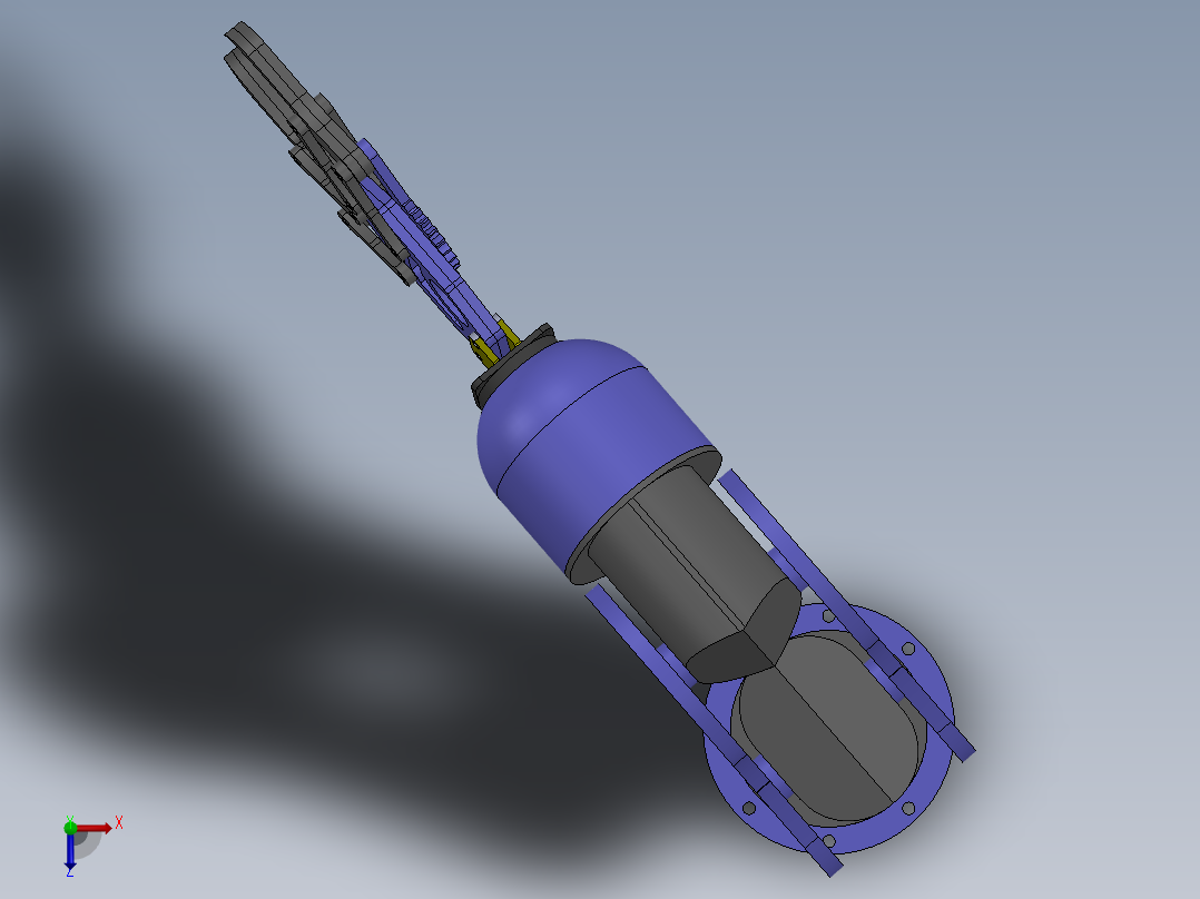 obot arm二爪夹持机械臂简易演示结构3D图纸 Solidworks设计俯视图