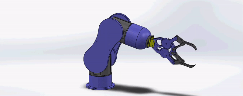 obot arm二爪夹持机械臂简易演示结构3D图纸 Solidworks设计