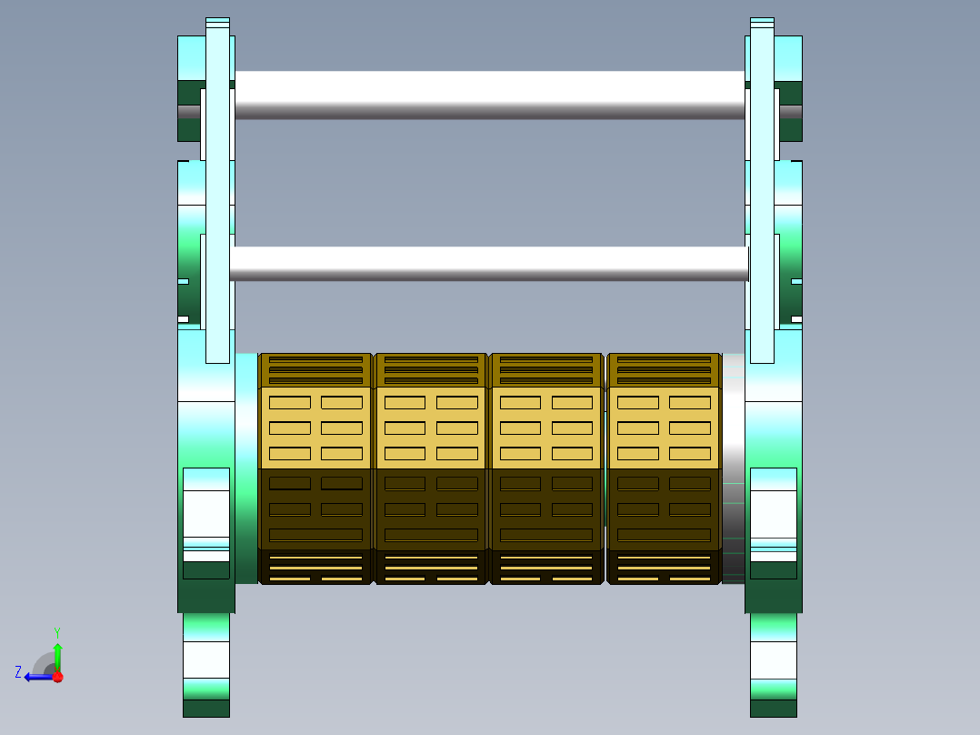 Q029-一种仿古密码锁的结构设计【三维SolidWorks】右视图