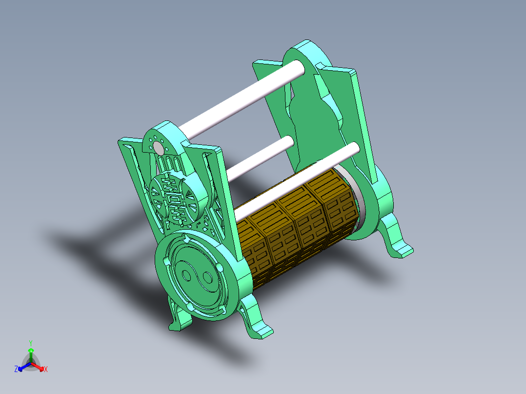 Q029-一种仿古密码锁的结构设计【三维SolidWorks】正等轴测图
