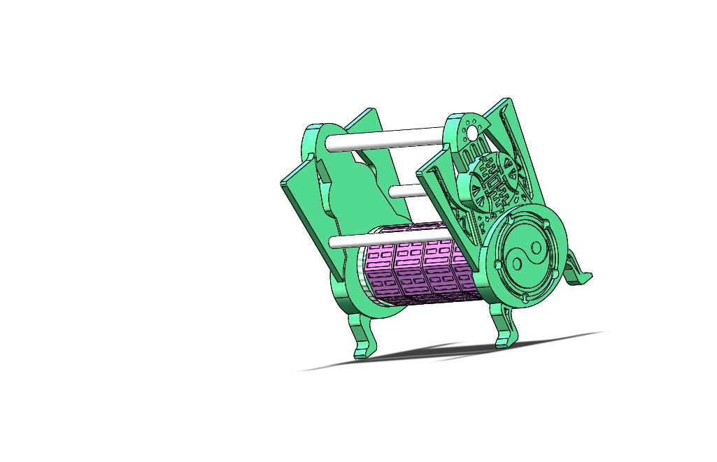 Q029-一种仿古密码锁的结构设计【三维SolidWorks】