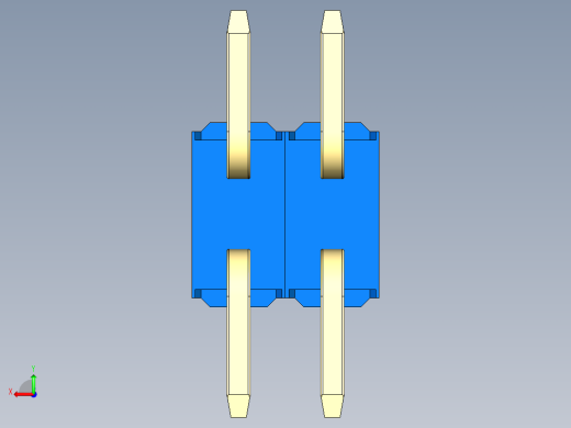 彩色公排针 100mil 2.54mm 系列-DS1022_blue_04p_100mil_TypeSMT_rev1.0后视缩略图