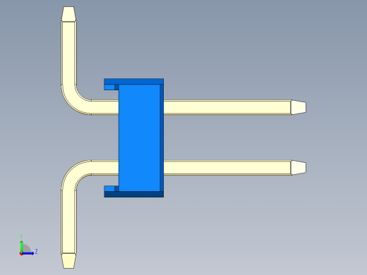 彩色公排针 100mil 2.54mm 系列-DS1022_blue_04p_100mil_TypeSMT_rev1.0左视缩略图
