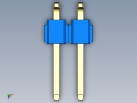 彩色公排针 100mil 2.54mm 系列-DS1022_blue_04p_100mil_TypeSMT_rev1.0俯视缩略图