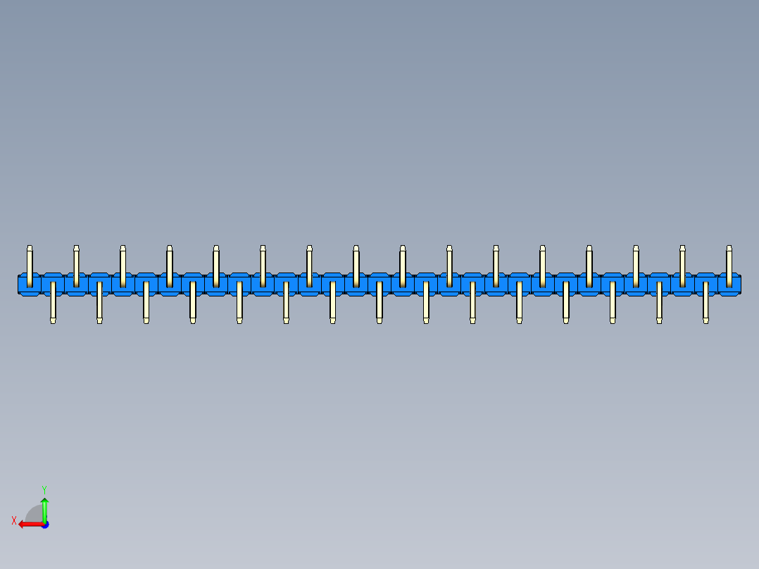彩色公排针 100mil 2.54mm 系列-DS1022_blue_31p_100mil_Type_SMT_R1_rev1.0后视图