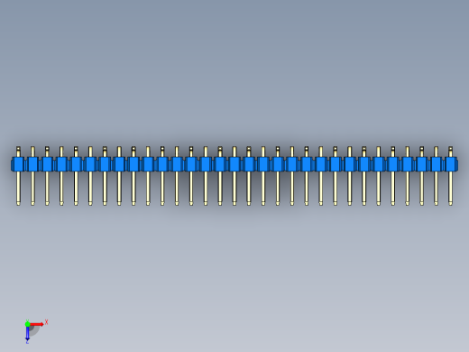 彩色公排针 100mil 2.54mm 系列-DS1022_blue_31p_100mil_Type_SMT_R1_rev1.0俯视缩略图