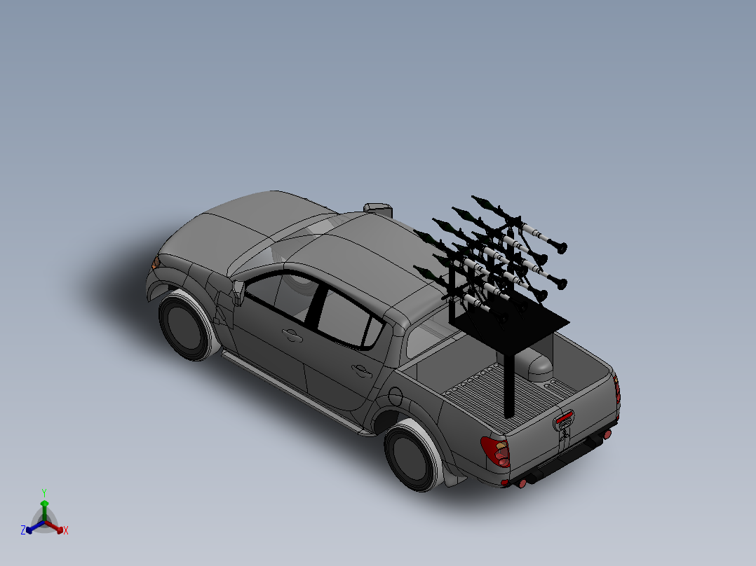 皮卡车模型3D图纸 (9)正等轴测图