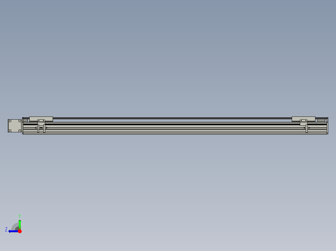 直线模组WG-LHB12-S1200-L(B)设计图纸右视图