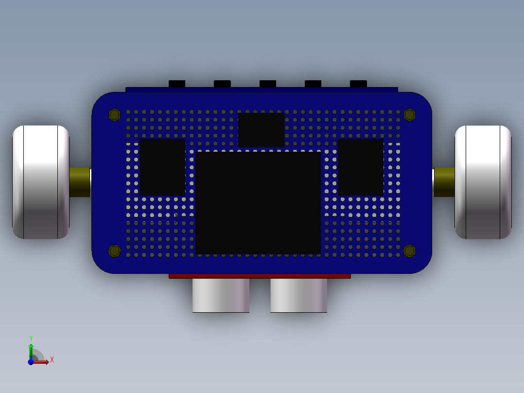 自平衡小车 1（三维+课设+程序+二维+电路图）前视图