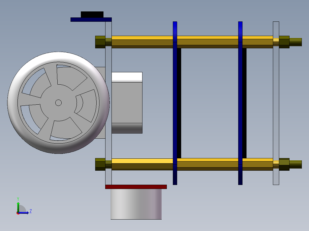 自平衡小车 1（三维+课设+程序+二维+电路图）左视图