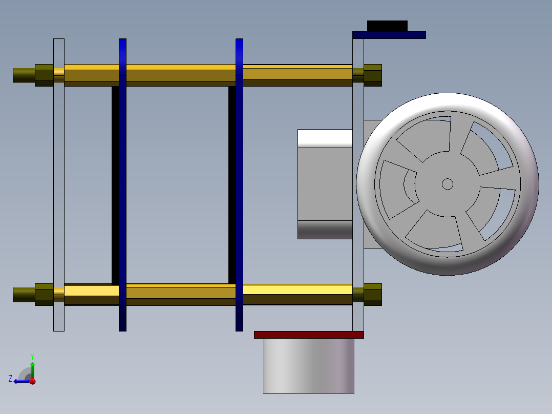 自平衡小车 1（三维+课设+程序+二维+电路图）右视图