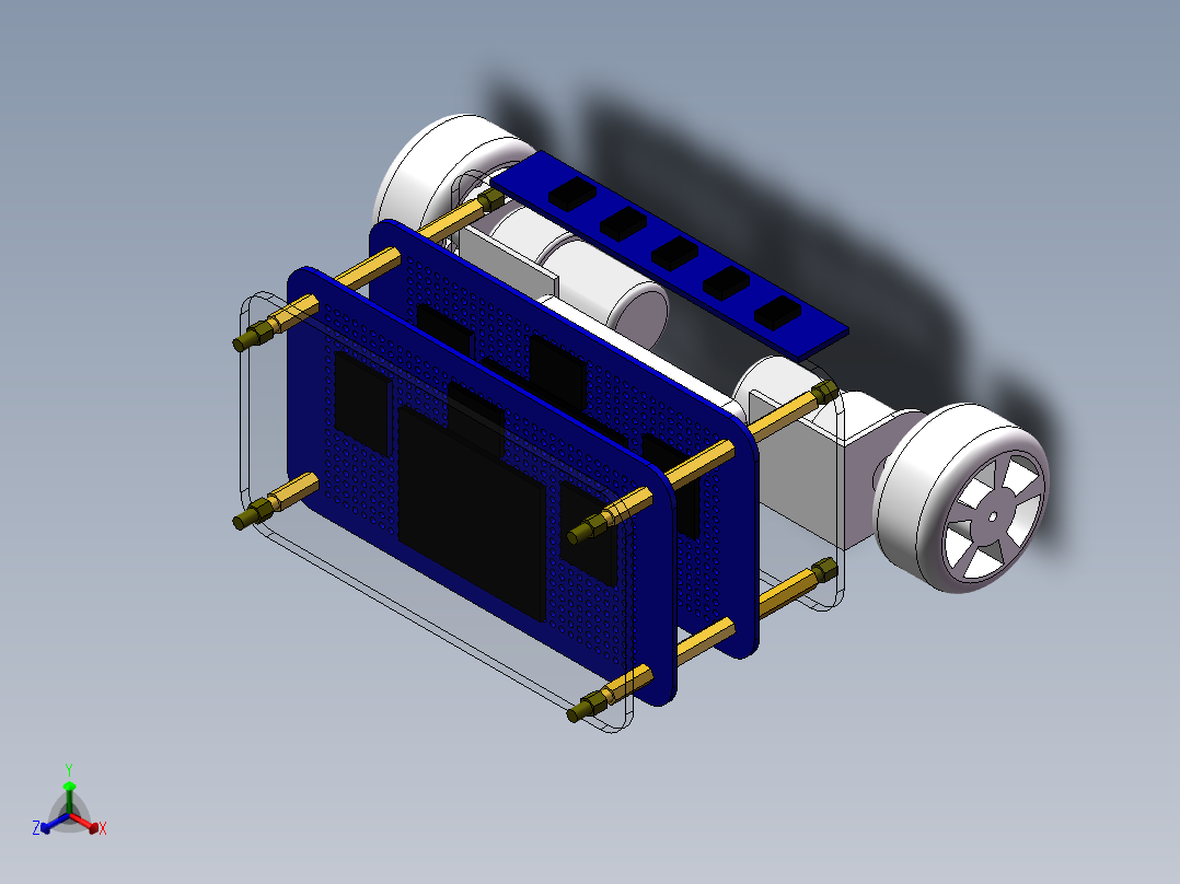 自平衡小车 1（三维+课设+程序+二维+电路图）正等轴测图