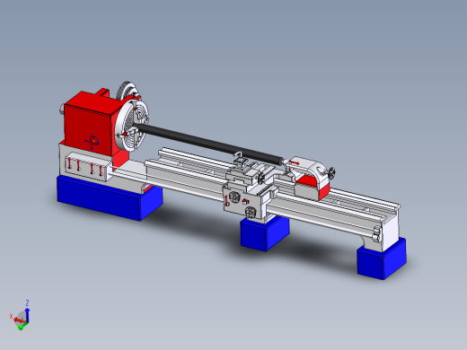 手动车床三维模型