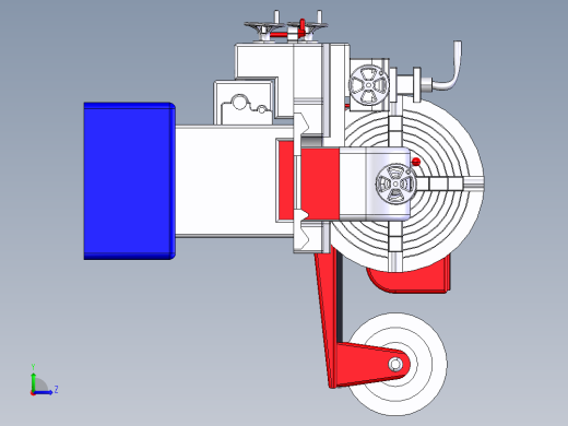 手动车床三维模型左视缩略图