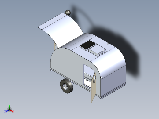 Tear Drop房车拖车模型3D图纸 STEP格式