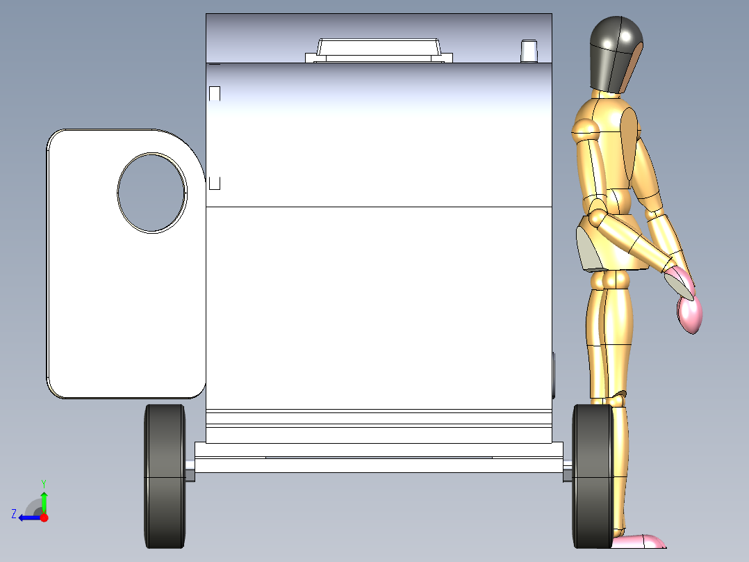 Tear Drop房车拖车模型3D图纸 STEP格式右视图