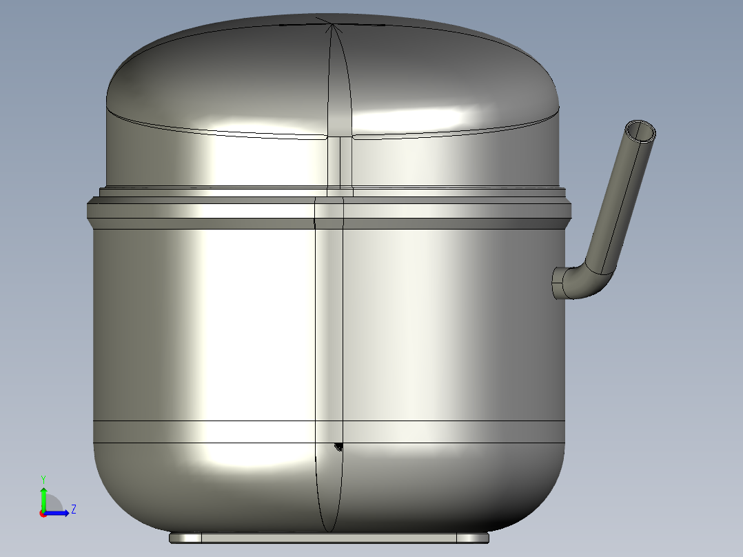 冰箱制冷循环三维图左视图