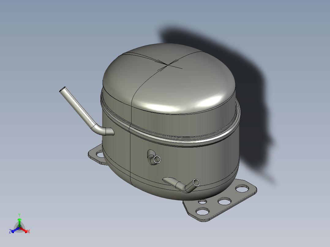冰箱制冷循环三维图正等轴测图