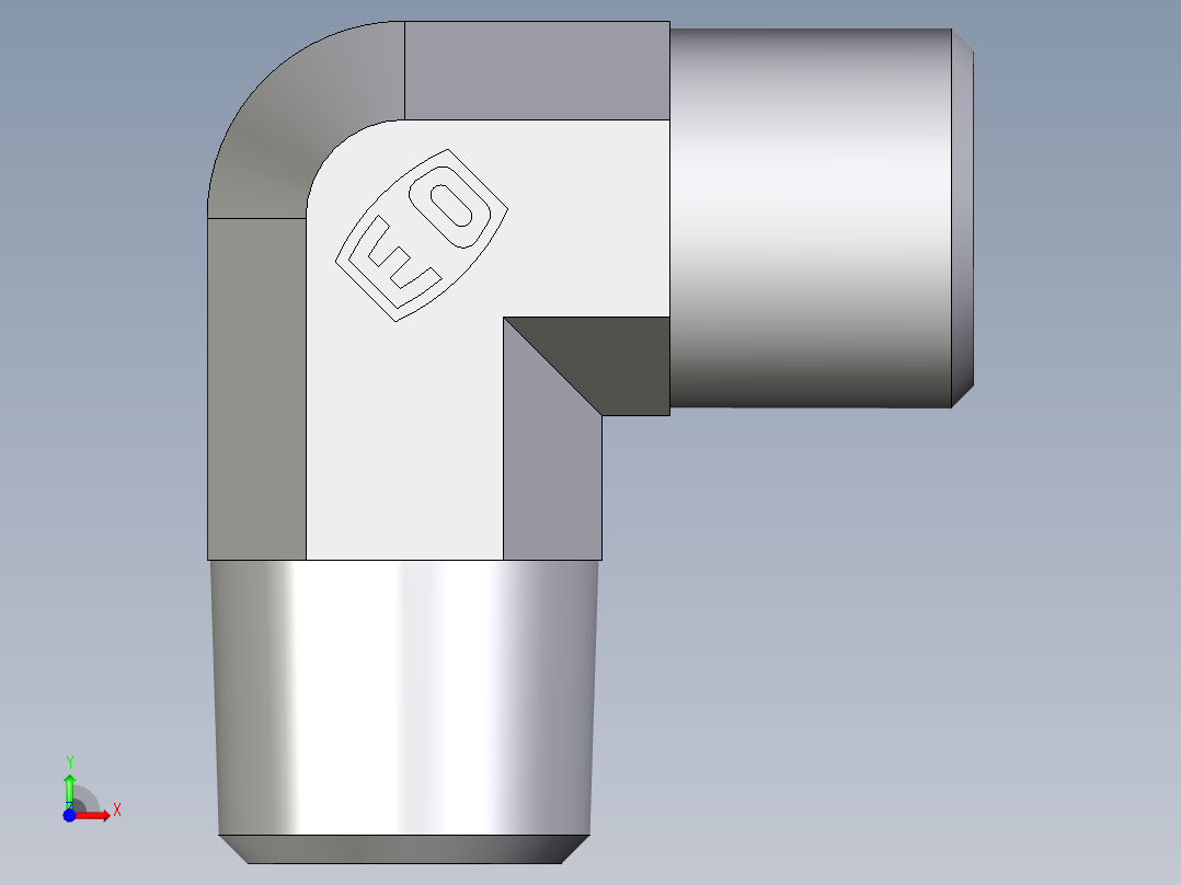 卡套式工业通用硬管接头EO_Male_stud_elbow_WE06LLR71X前视图