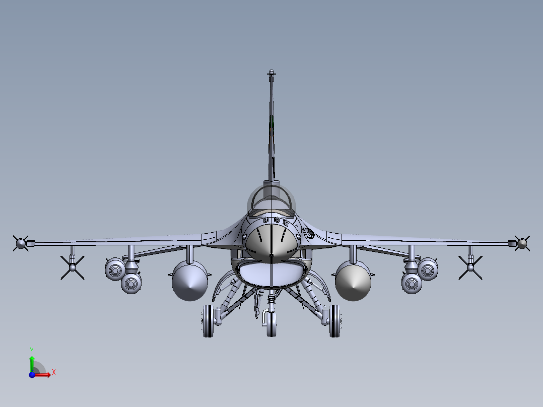 F16猎鹰前视图