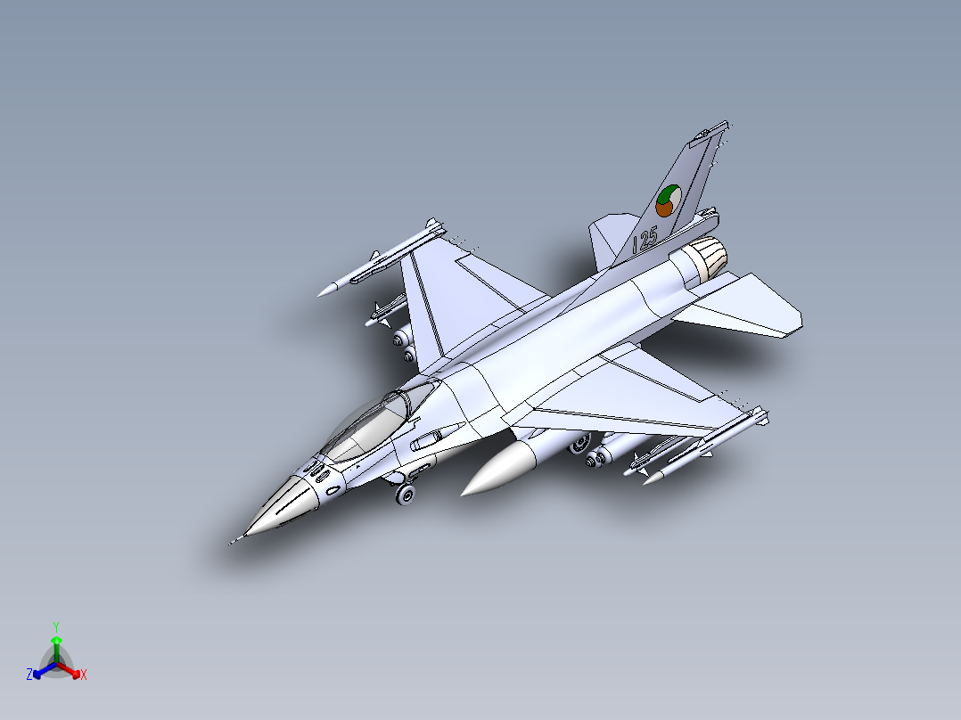 F16猎鹰正等轴测图