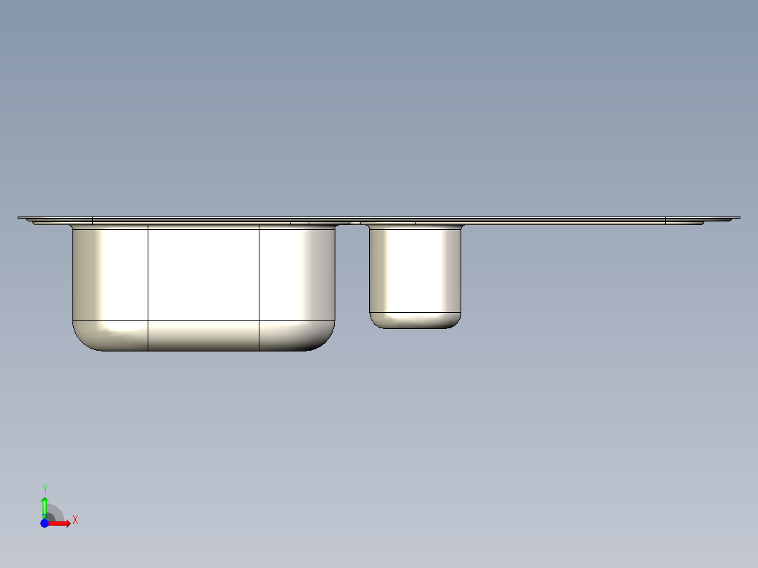 水槽、不锈钢水槽(66)前视图