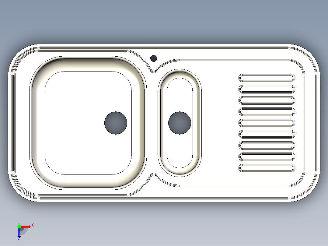 水槽、不锈钢水槽(66)俯视图