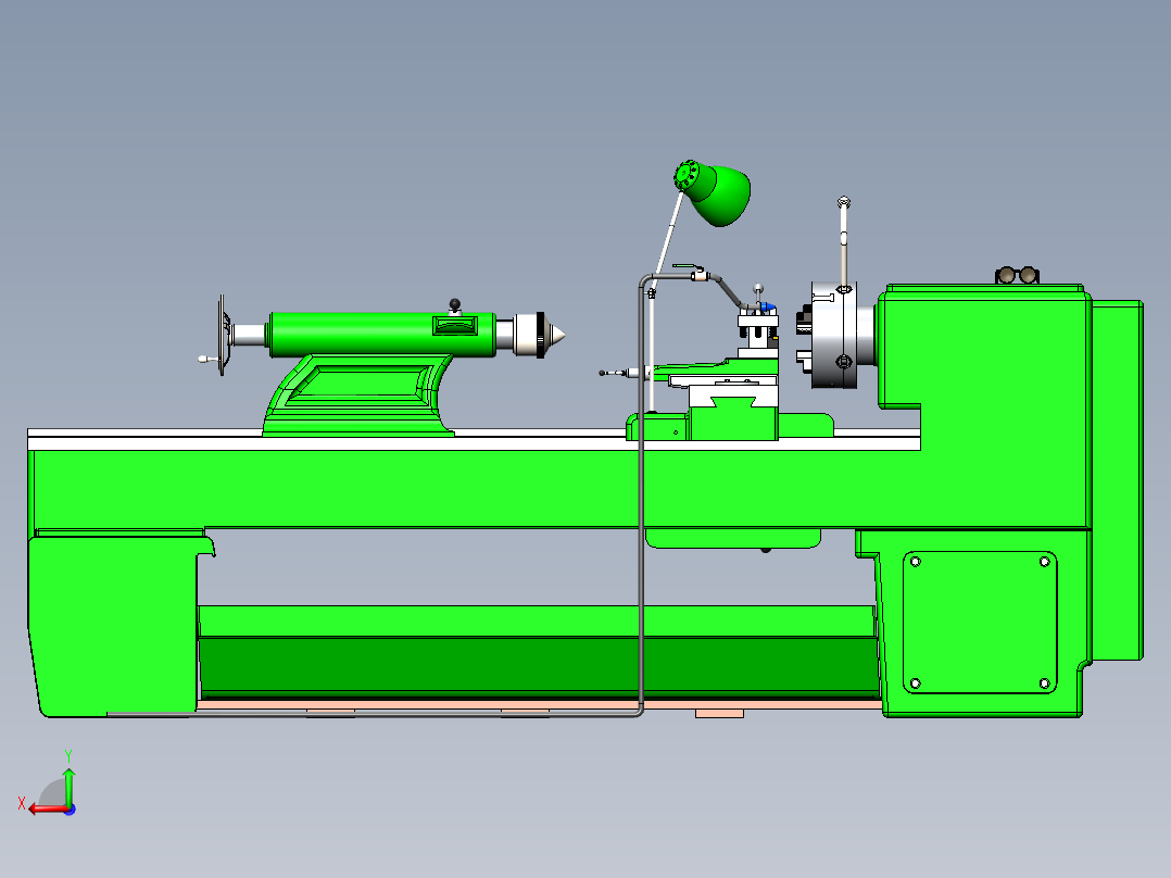 Stanok tokarnaya机床模型sw20可编辑后视图