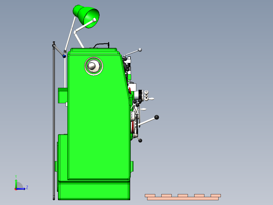 Stanok tokarnaya机床模型sw20可编辑左视图