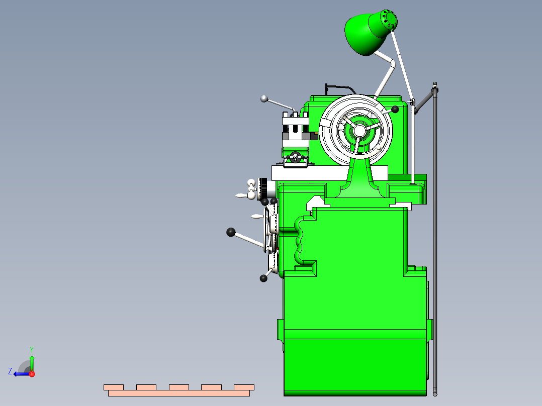 Stanok tokarnaya机床模型sw20可编辑右视图