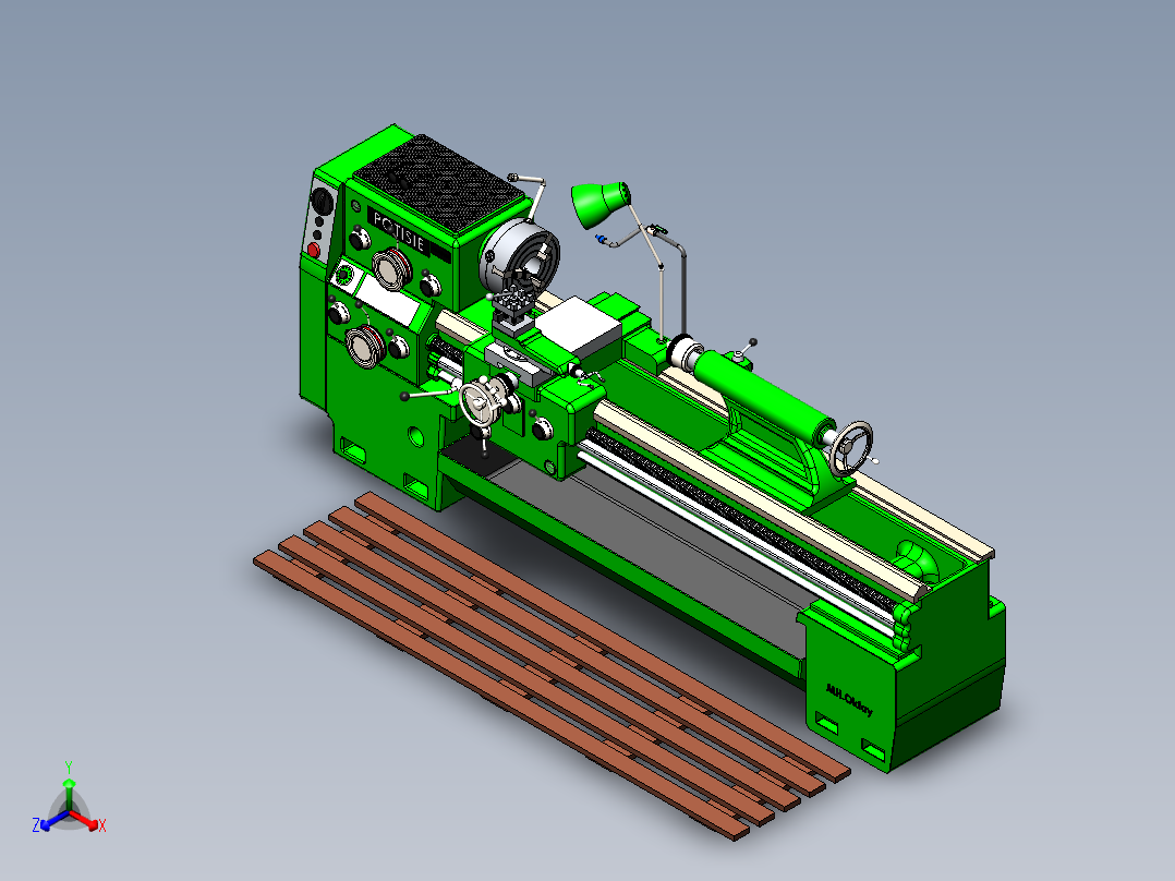 Stanok tokarnaya机床模型sw20可编辑正等轴测图