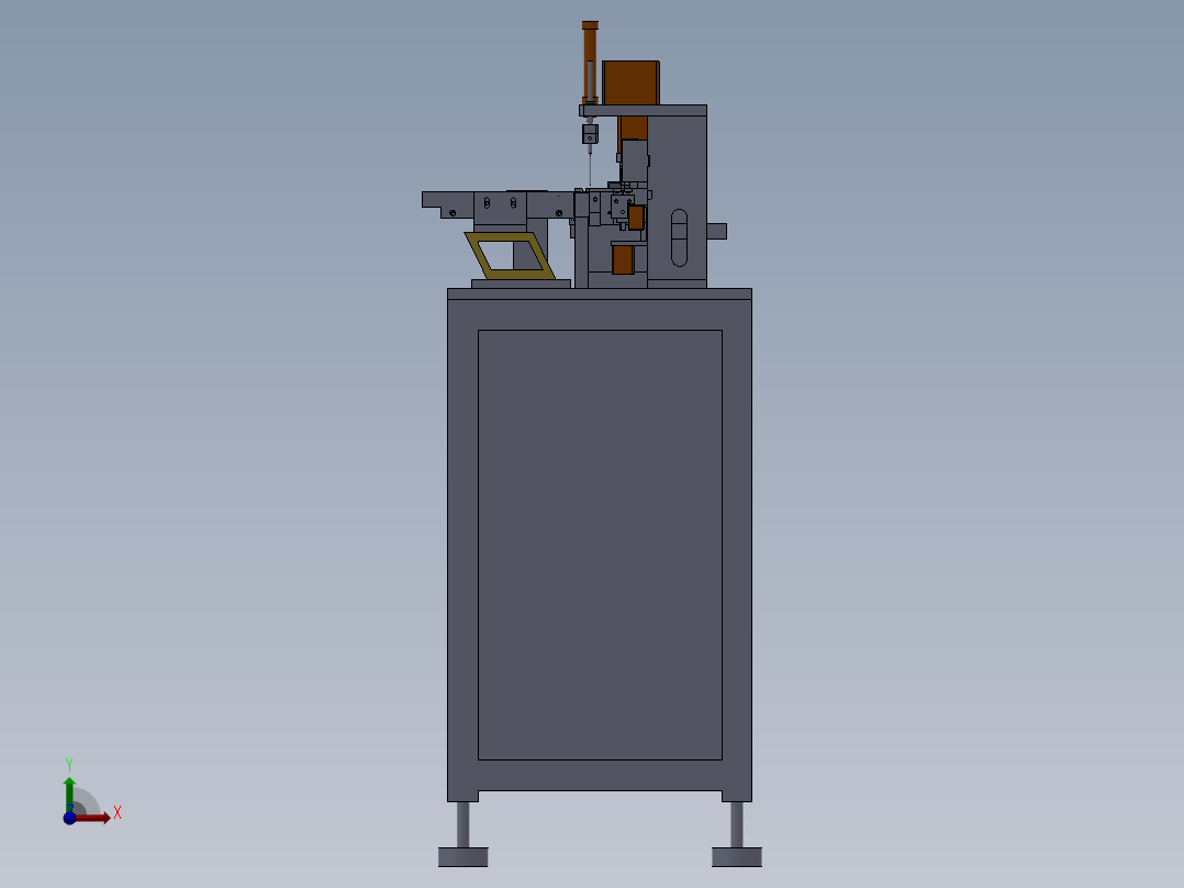 闭路头钉铆合机sw16可编辑前视图