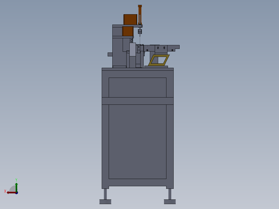 闭路头钉铆合机sw16可编辑后视图