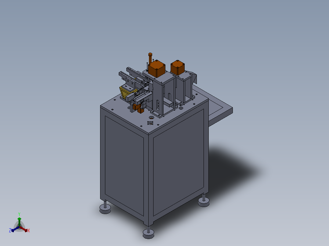 闭路头钉铆合机sw16可编辑正等轴测图