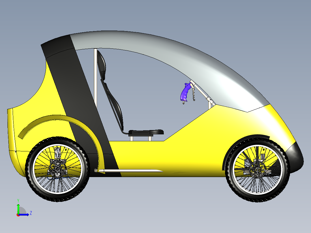 越野四轮车左视图