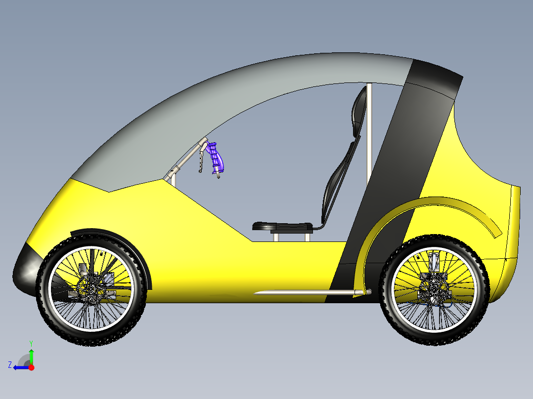 越野四轮车右视图