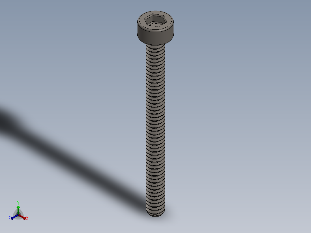 Screw_DIN_912_M1.6x18F_A2.SLDPRT公制内六角螺钉正等轴测图