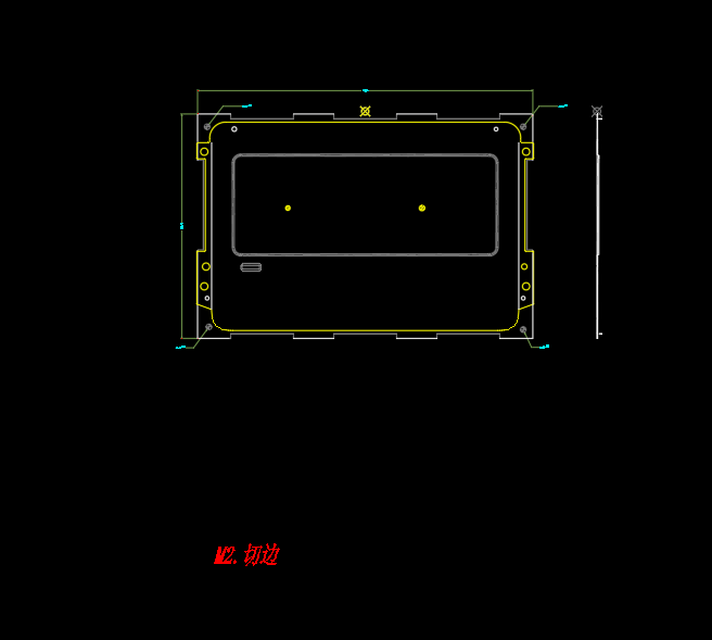 现代笔记本外壳切边模具设计图
