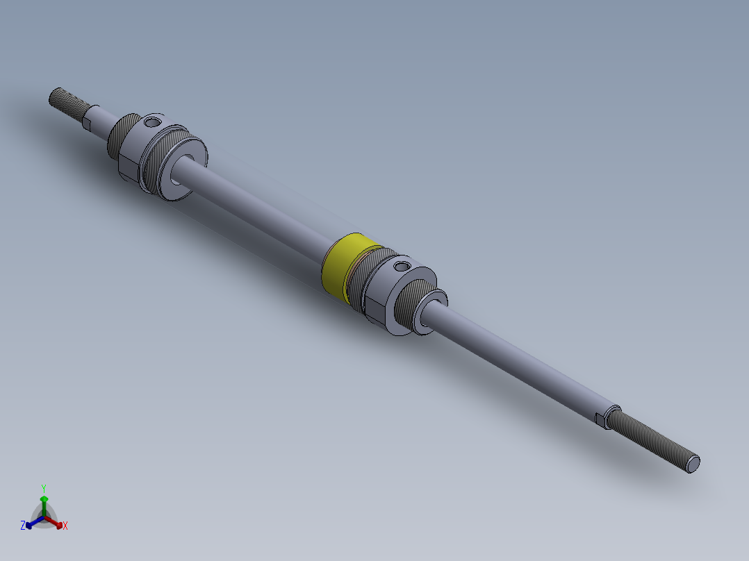 圆形气动缸（双杆型）40x16x132毫米