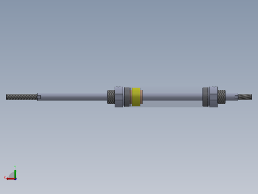 圆形气动缸（双杆型）40x16x132毫米后视缩略图