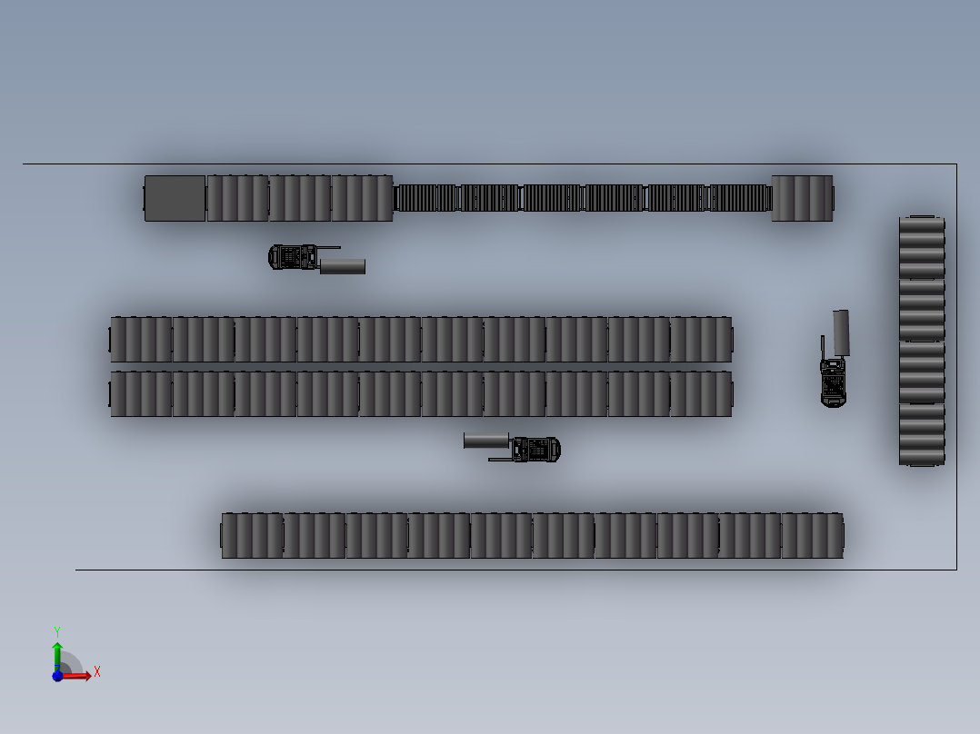 货架、仓库货架组合前视图