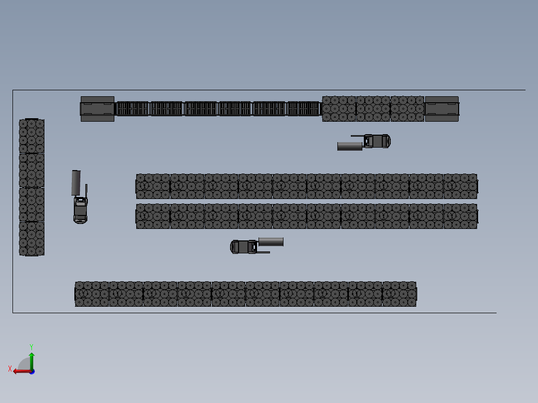 货架、仓库货架组合后视图