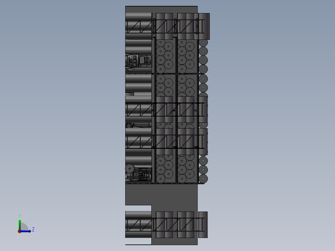 货架、仓库货架组合左视图