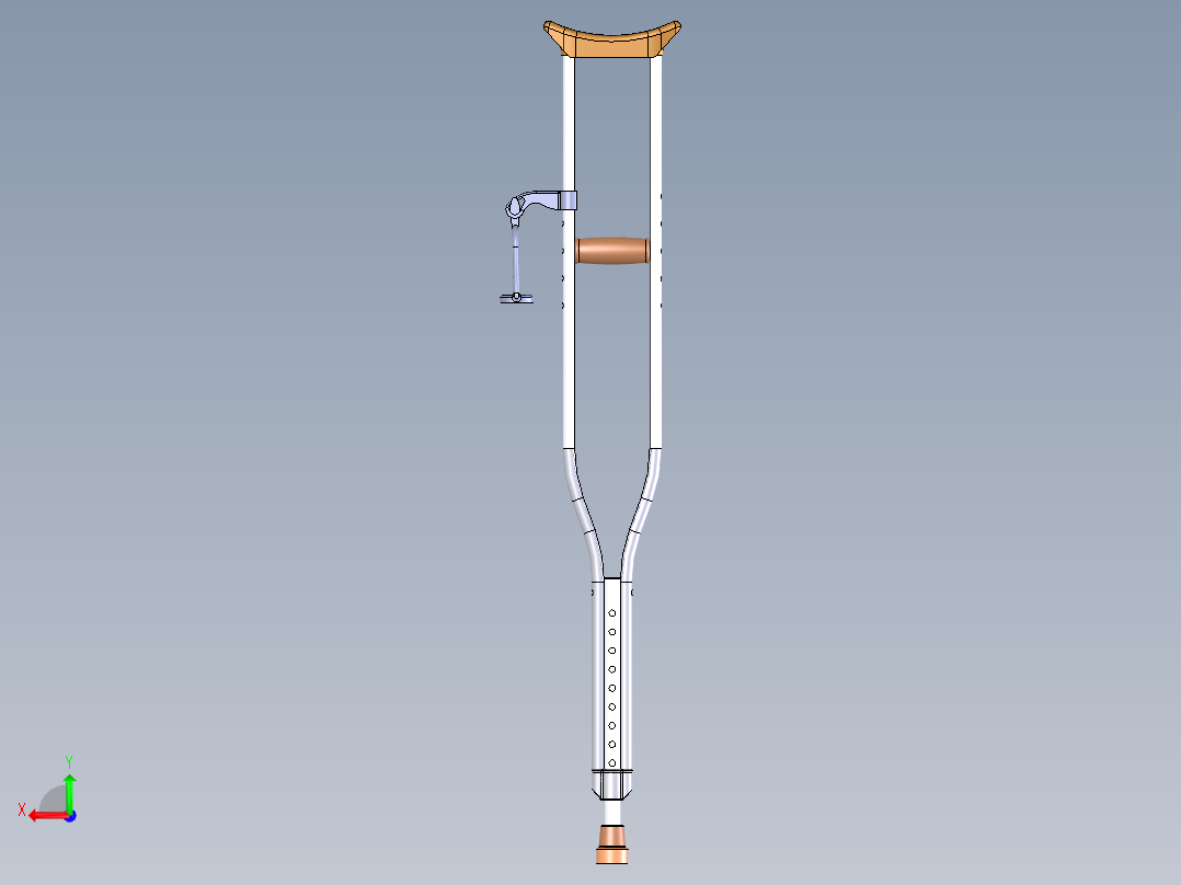 杯架拐杖后视图