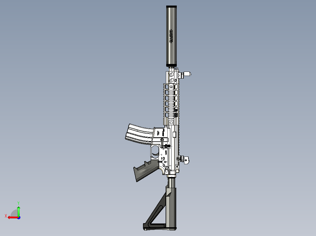 手枪左轮冲锋枪老式狙击步枪设计3D图纸sig516-patrol-rifle-final-assembly STP后视图