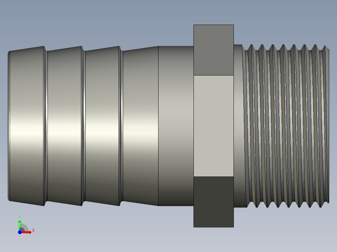 螺纹管水管接头-有边 [DN25X32]前视图