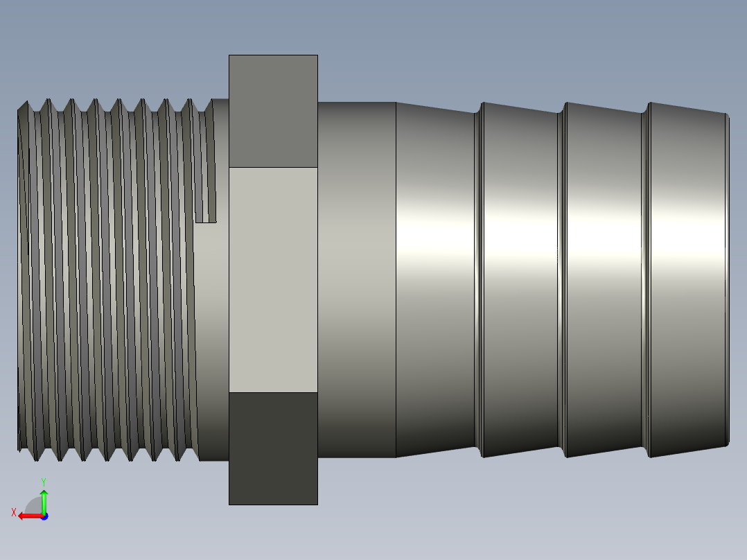 螺纹管水管接头-有边 [DN25X32]后视图