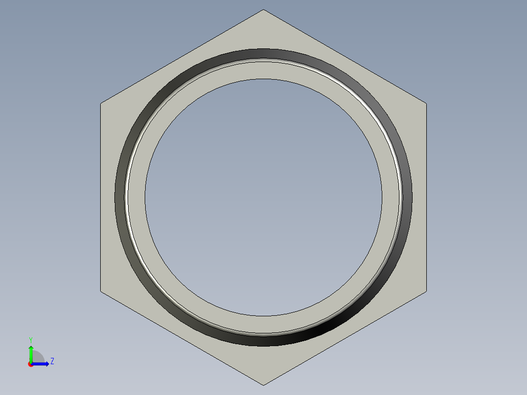 螺纹管水管接头-有边 [DN25X32]左视图