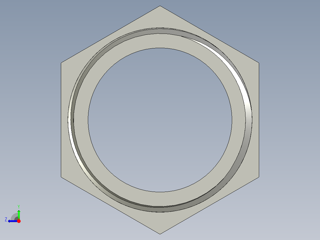 螺纹管水管接头-有边 [DN25X32]右视图